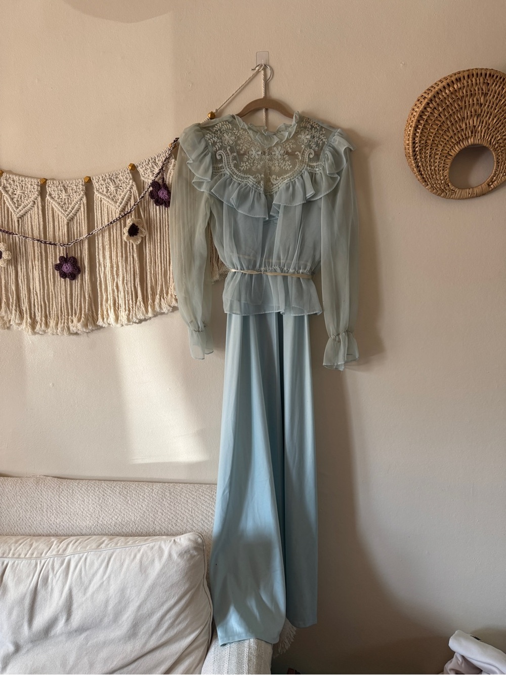 Delicate Light Blue Ruffled prom dress